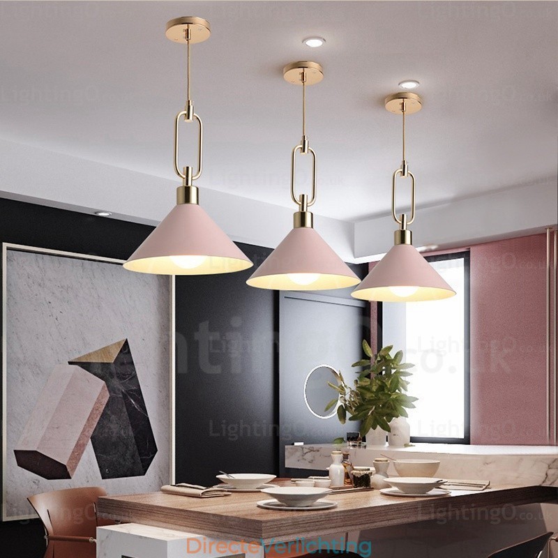 1-lichts Nordic moderne eigentijdse hanglamp met roestvrijstalen kap Winkels