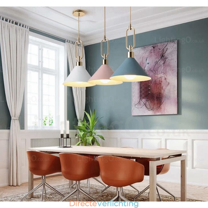 1-lichts Nordic moderne eigentijdse hanglamp met roestvrijstalen kap Winkels