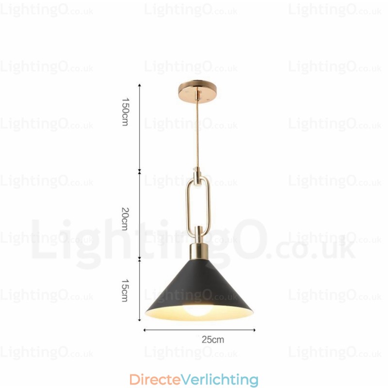 1-lichts Nordic moderne eigentijdse hanglamp met roestvrijstalen kap Winkels