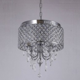 1-lichts moderne, eigentijdse hanglamp met kristallen kap
