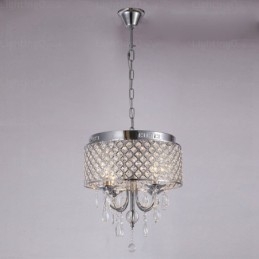1-lichts moderne, eigentijdse hanglamp met kristallen kap