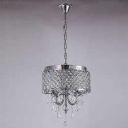 1-lichts moderne, eigentijdse hanglamp met kristallen kap