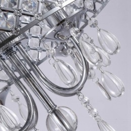 1-lichts moderne, eigentijdse hanglamp met kristallen kap