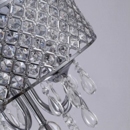 1-lichts moderne, eigentijdse hanglamp met kristallen kap