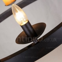 8-lichts vintage retro hanglamp met marmeren kap
