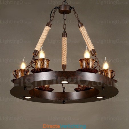 9-lichts landelijke rustieke hanglamp 9-lichts landelijke rustieke hanglamp