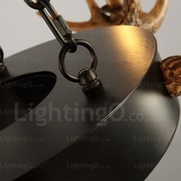 9-lichts vintage retro rustieke gewei kroonluchter hanglamp
