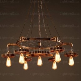 7-lichts vintage retro hanglamp