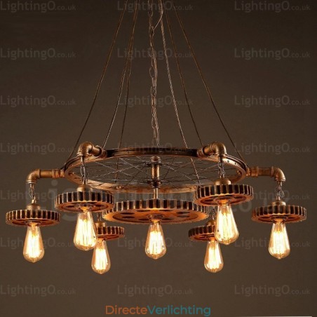 7-lichts vintage retro hanglamp 7-lichts vintage retro hanglamp