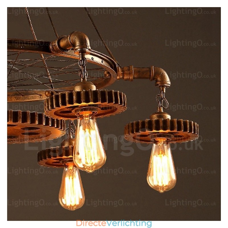 7-lichts vintage retro hanglamp