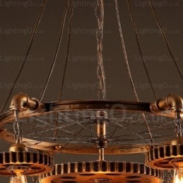 7-lichts vintage retro hanglamp