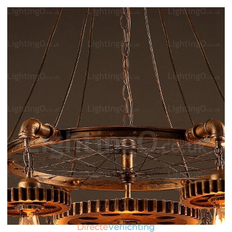 7-lichts vintage retro hanglamp