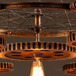 7-lichts vintage retro hanglamp