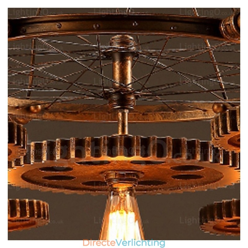 7-lichts vintage retro hanglamp