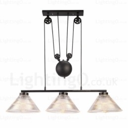 2-lichts moderne, eigentijdse hanglamp met glazen kap