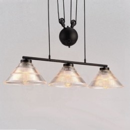 2-lichts moderne, eigentijdse hanglamp met glazen kap