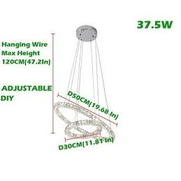 Kristallen hanglamp verlichting moderne 2 ringen drie zijden K9 kristal binnen plafondlampen lampen armaturen