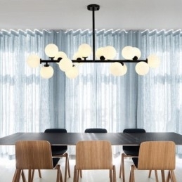 16-lichts Scandinavische hanglamp met glazen kap