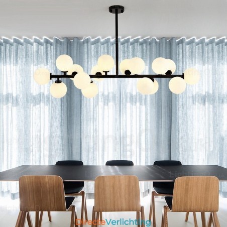 16-lichts Scandinavische hanglamp met glazen kap