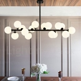 16-lichts Scandinavische hanglamp met glazen kap