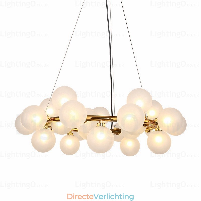 25-lichts Scandinavische hanglamp met glazen kap
