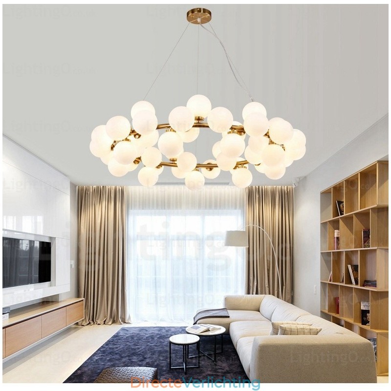 25-lichts Scandinavische hanglamp met glazen kap