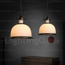 1-lichts landelijke rustieke hanglamp met glazen kap