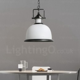 1-lichts landelijke rustieke hanglamp met glazen kap