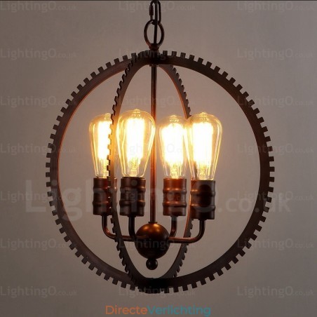 4-lichts vintage retro hanglamp 4-lichts vintage retro hanglamp