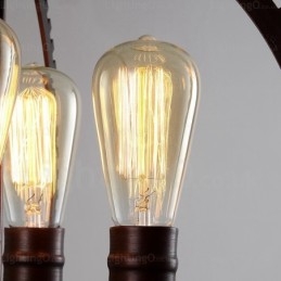 4-lichts vintage retro hanglamp