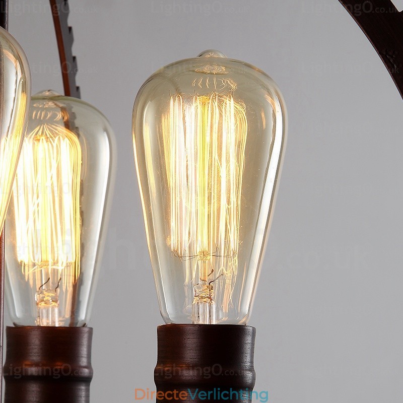4-lichts vintage retro hanglamp