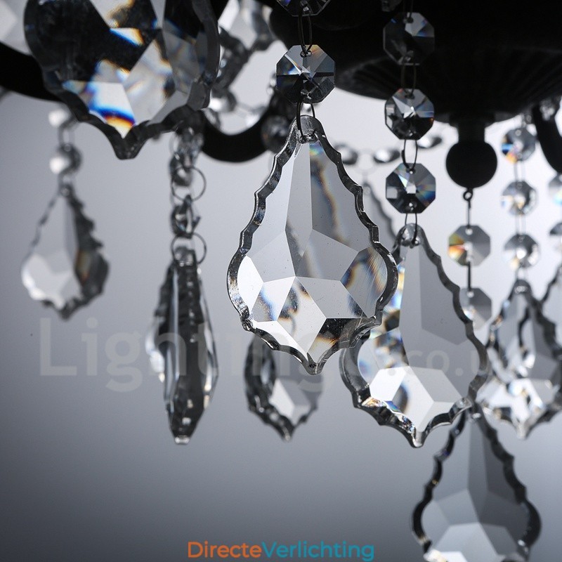 6 Lichts Diameter 60CM Vintage Kristal Schilderij Metalen Kroonluchter Roestig IJzer Kleur Hanglamp