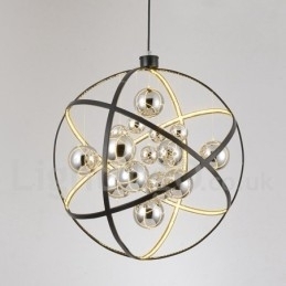 Diameter 50CM 80CM Vintage Globe Kroonluchter Roestige Kleur Hanglamp
