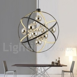 Diameter 50CM 80CM Vintage Globe Kroonluchter Roestige Kleur Hanglamp
