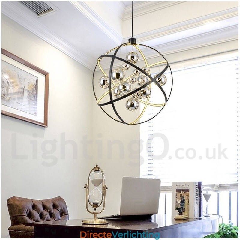 Diameter 50CM 80CM Vintage Globe Kroonluchter Roestige Kleur Hanglamp