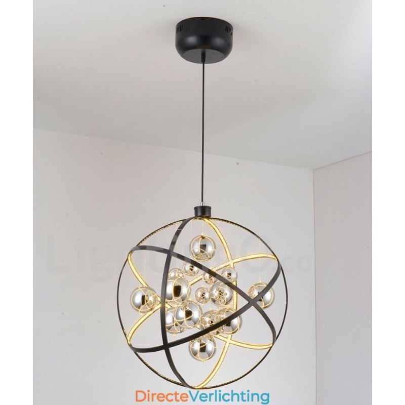Diameter 50CM 80CM Vintage Globe Kroonluchter Roestige Kleur Hanglamp