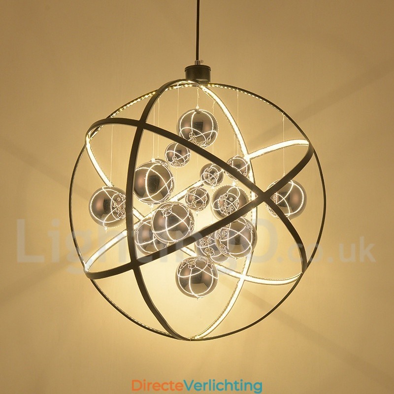 Diameter 50CM 80CM Vintage Globe Kroonluchter Roestige Kleur Hanglamp