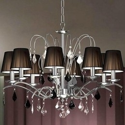 Stoffen lampenkap kristallen kroonluchter 8 lampen