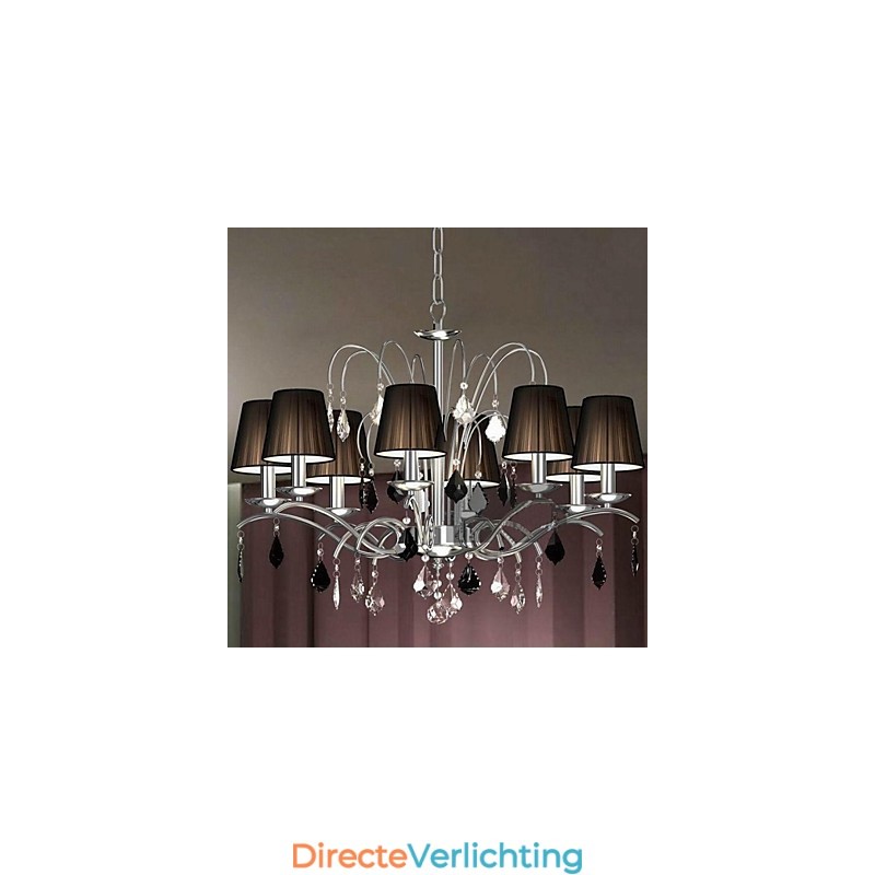 Stoffen lampenkap kristallen kroonluchter 8 lampen