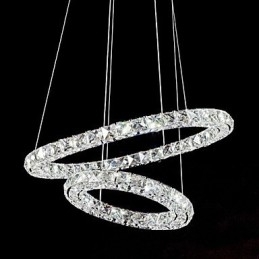 Kristallen hanglamp verlichting moderne 2 ringen drie zijden K9 kristal binnen plafondlampen lampen armaturen