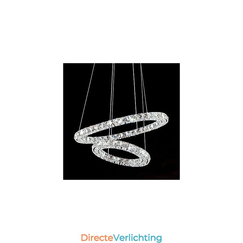 Kristallen hanglamp verlichting moderne 2 ringen drie zijden K9 kristal binnen plafondlampen lampen armaturen