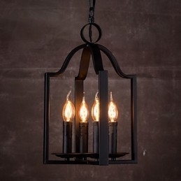4-lichts vintage minimalistische ijzeren schilderij hanglamp