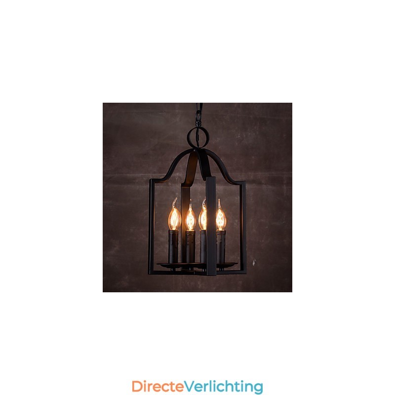 4-lichts vintage minimalistische ijzeren schilderij hanglamp