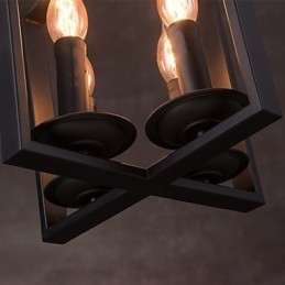 4-lichts vintage minimalistische ijzeren schilderij hanglamp