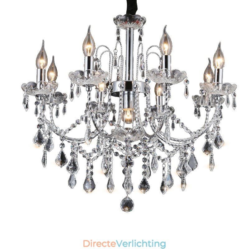 Elegante kristallen kroonluchter met 9 lampen
