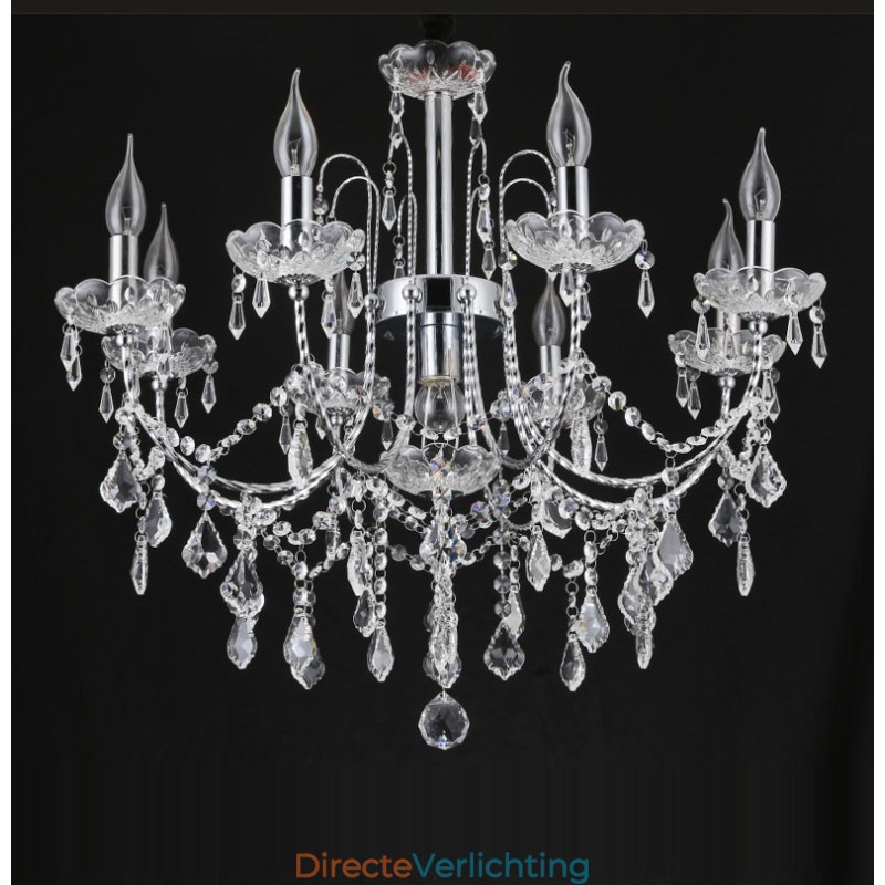 Elegante kristallen kroonluchter met 9 lampen