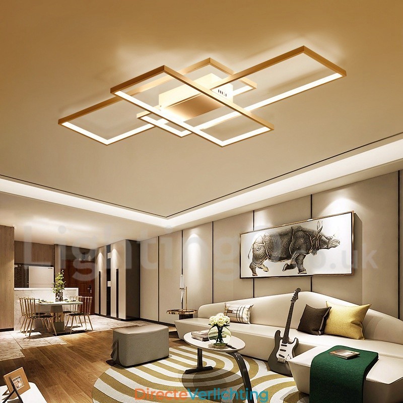 Moderne eigentijdse aluminium schilderij plafondlamp inbouw wandlamp met afstandsbediening dimmer voor woonkamer slaapkamer kan ook worden gebruikt als wandlamp
