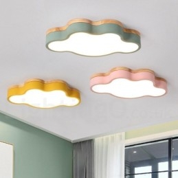 Macaron Multicolor Modern Hedendaagse Stalen Plafondlamp met Houten Plafondlamp