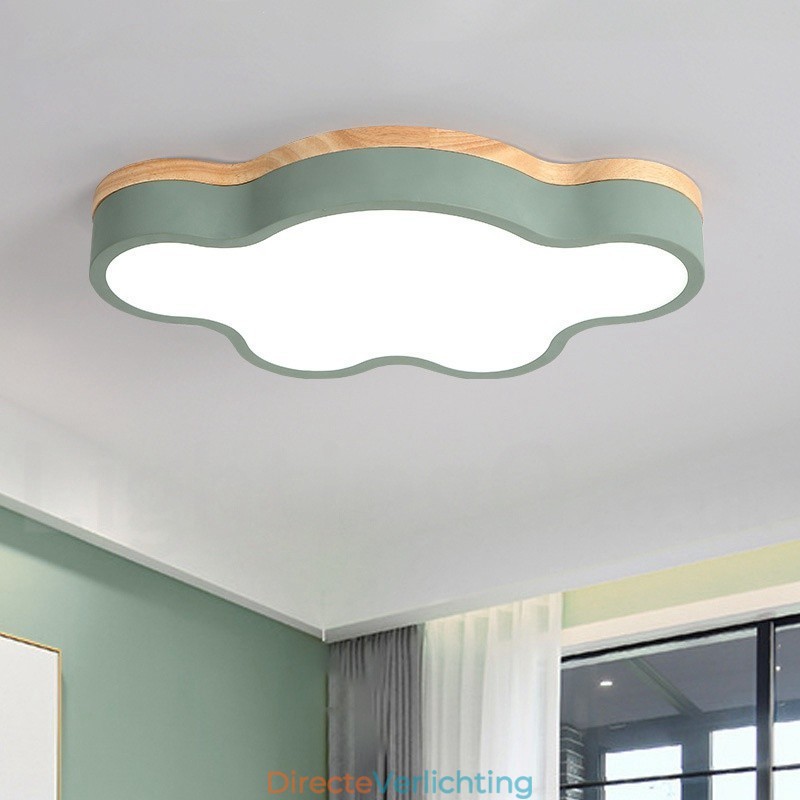 Macaron Multicolor Modern Hedendaagse Stalen Plafondlamp met Houten Plafondlamp