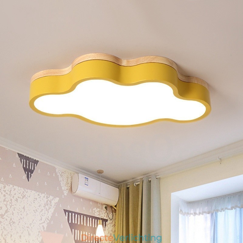 Macaron Multicolor Modern Hedendaagse Stalen Plafondlamp met Houten Plafondlamp